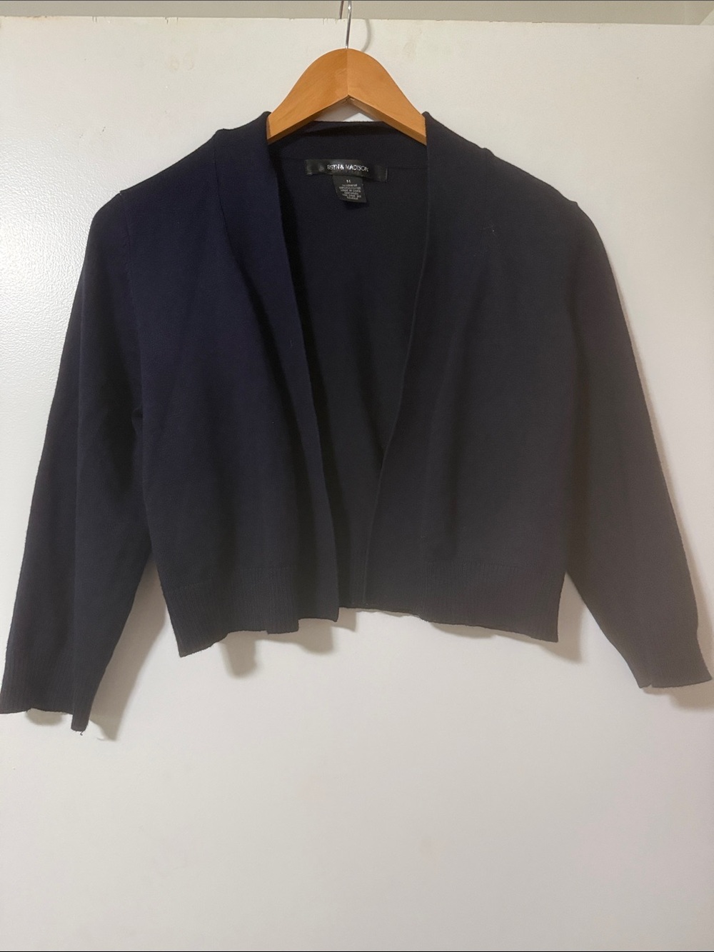 89th & Madison Navy Cropped Open-Front Cardigan